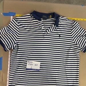 Polo Ralph Lauren Short Sleeve Blue & White Stripped Size L